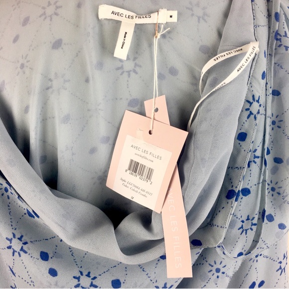 Avec les Filles “Dylan” blue slip dress sundress - Picture 5 of 8